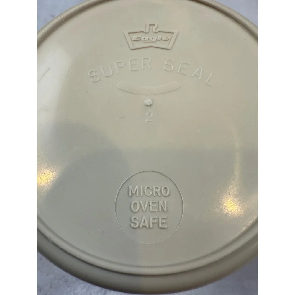 Eagle‎ Super Seal Vintage Tan Storage Container Microwave Safe Lid 5 Inch Wide